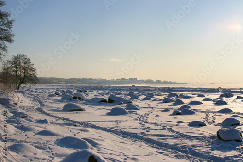 Winter landscape on Baltic Sea