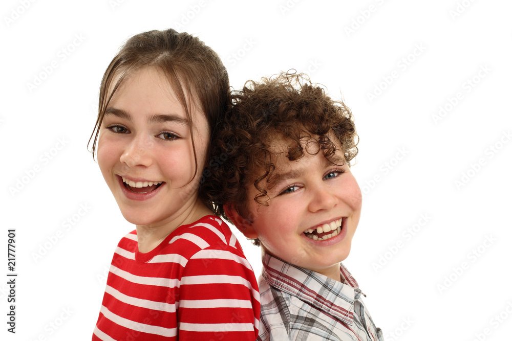 Portrait of happy kids isolated on white background Portrait of happy kids isolated on white background