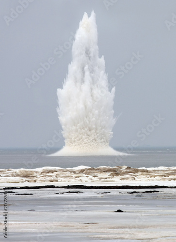 Sea mine explosion