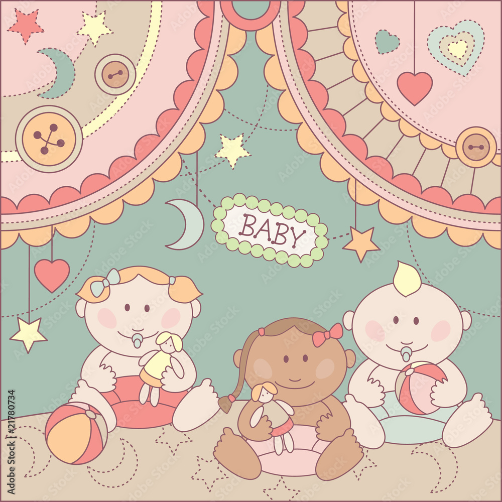 vector cute arrival card vector cute arrival card