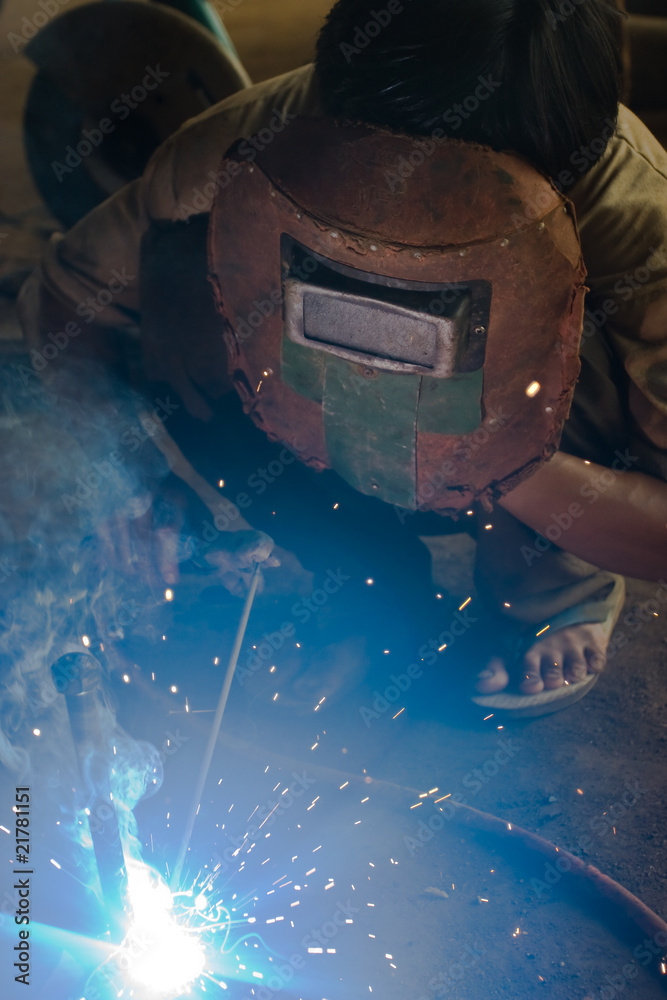 Man on welding work