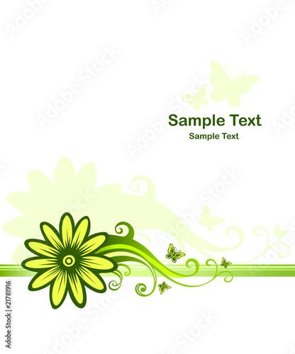 Background with green floral design element