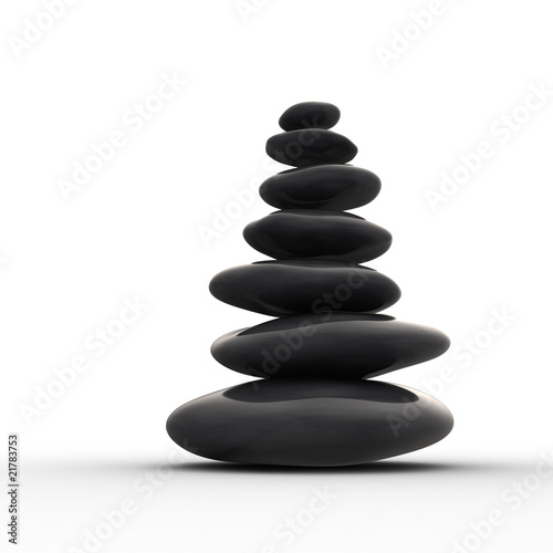 Balanced row from zen pebbles