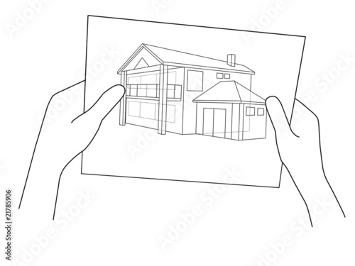 Graphic drawing of a building