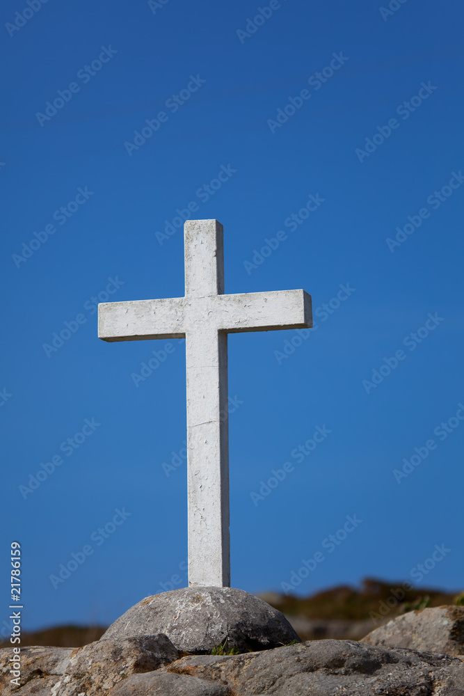 Cruz en Laxe, Costa da morte, Coruña, Spain