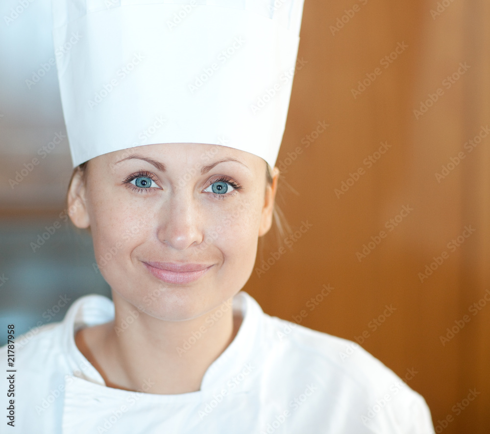 Portrait of a beautiful female chef Portrait of a beautiful female chef