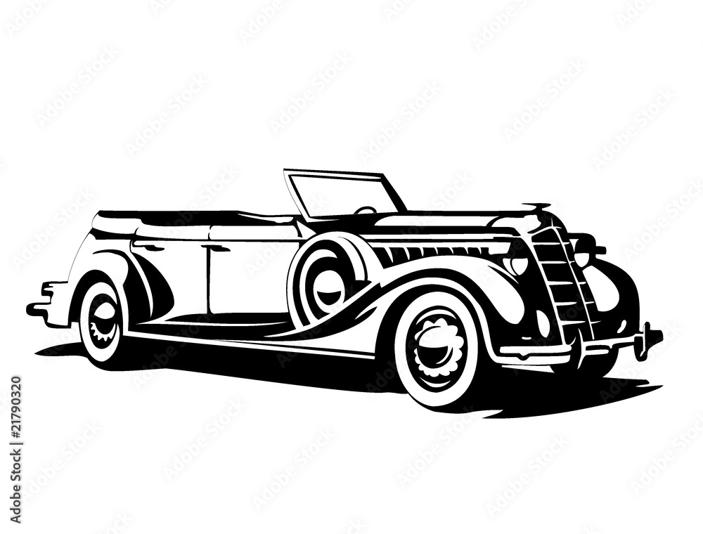 illustration of old car