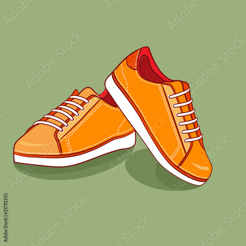 Orange sport shoes