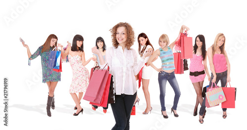 Shopping woman smiling