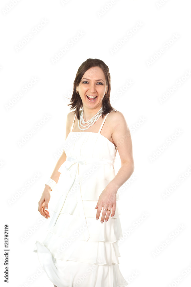 Young girl in white dress Young girl in white dress