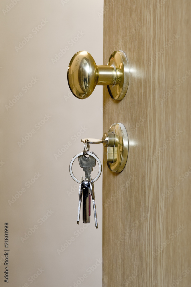 wooden door with keys wooden door with keys