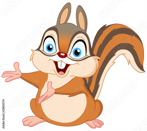 Cute squirrel presenting
