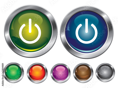 Vector icons with power off sign