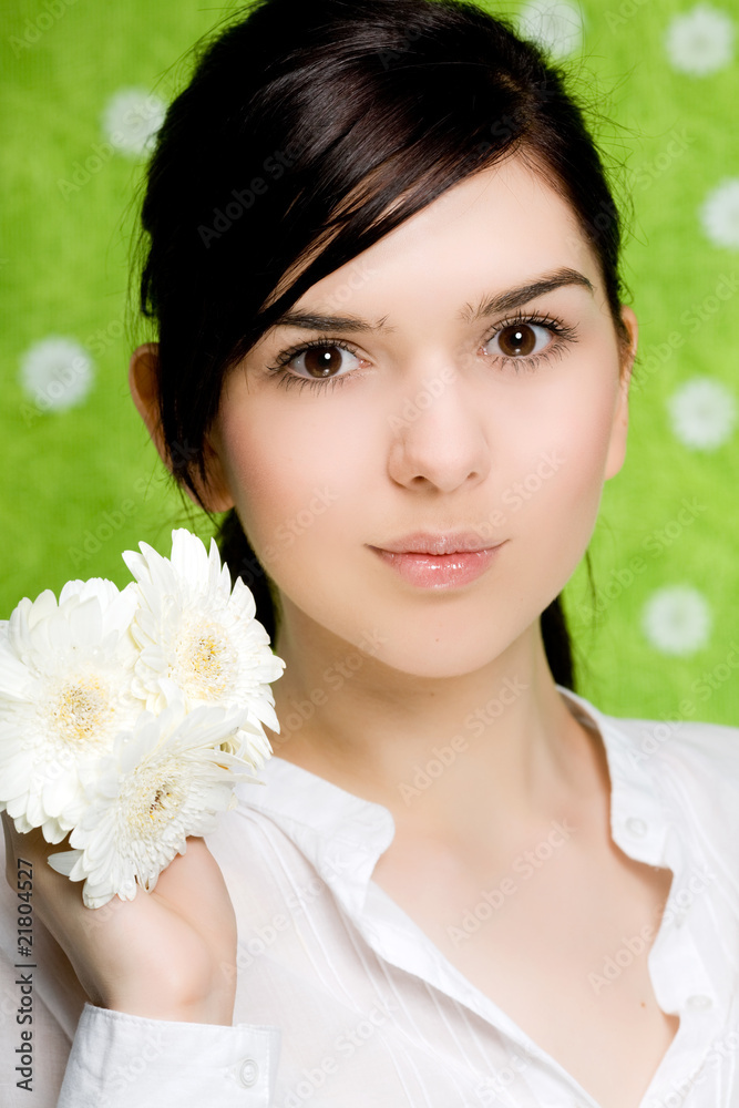 Portrait of sexy woman with flower Portrait of sexy woman with flower