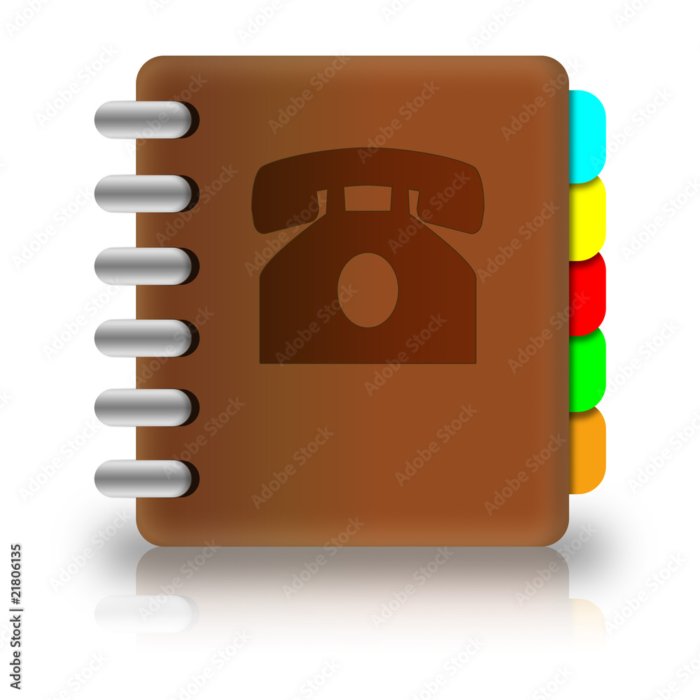 Icono agenda telefonica ilustración de Stock