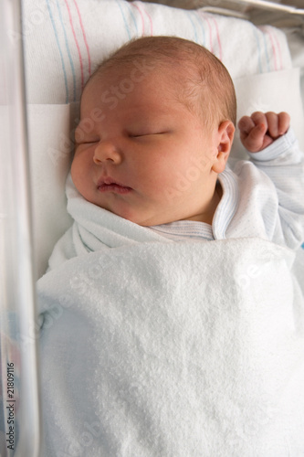 Newborn baby boy at hospital