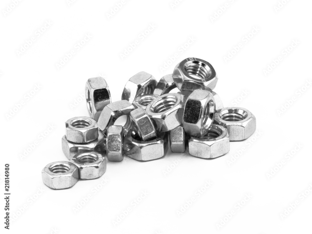 Nuts lie on a white background Nuts lie on a white background