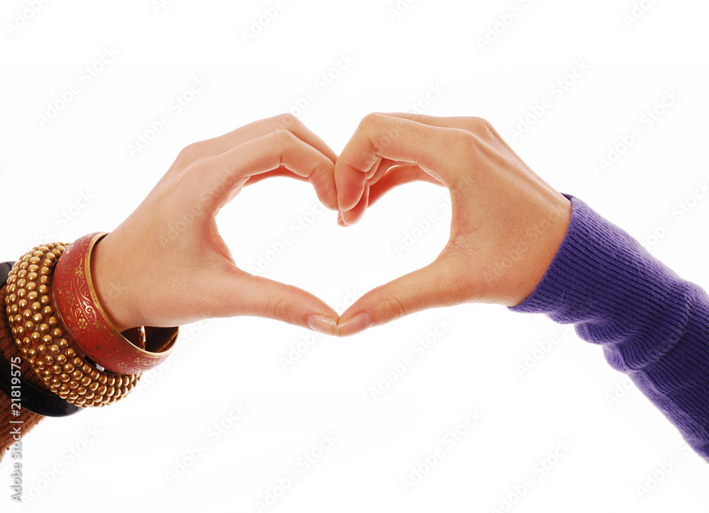 Obraz premium Heart shape made by two people