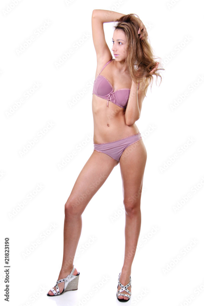 Full length of a beautiful model isolated on white Full length of a beautiful model isolated on white