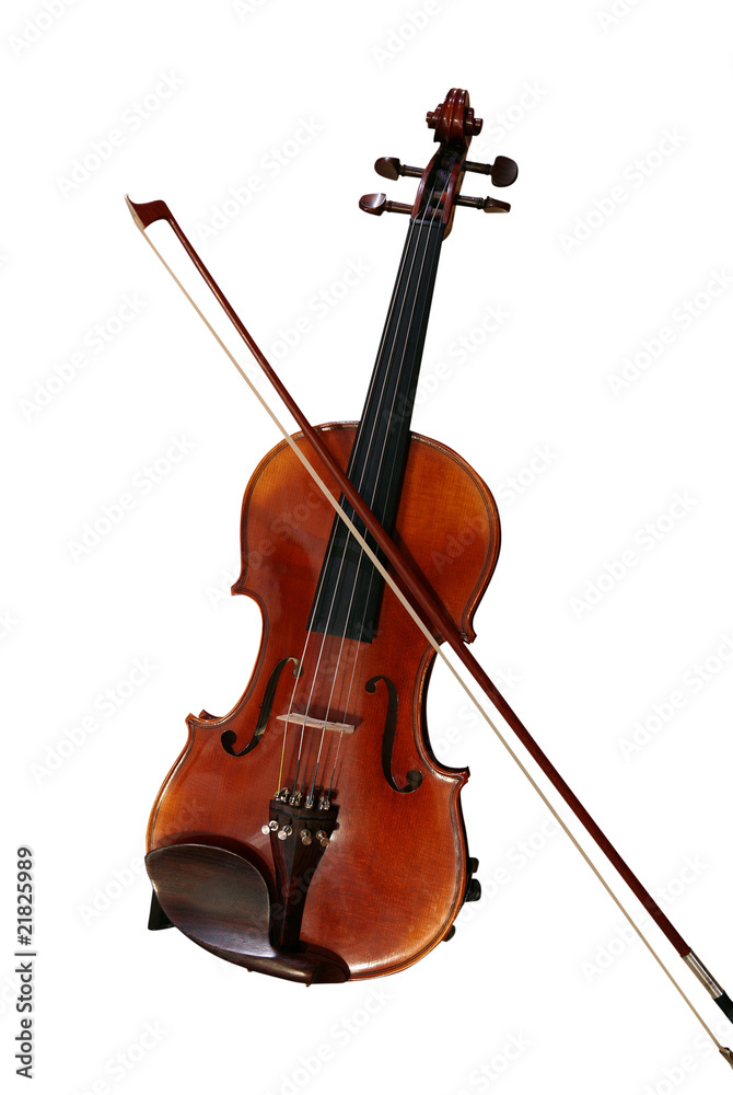 Fototapeta premium Violin and Bow - clipping path