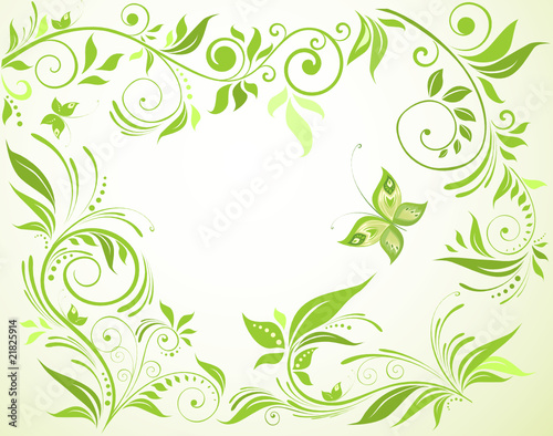 Green floral card