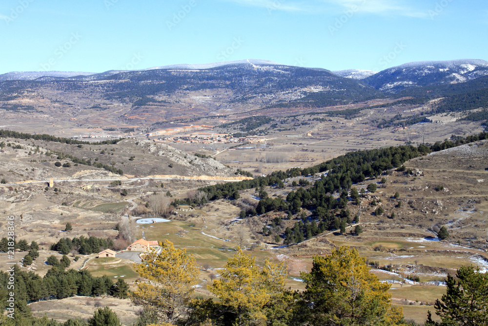 Golf course in winter, Alcala de la Selva Teruel province Spain