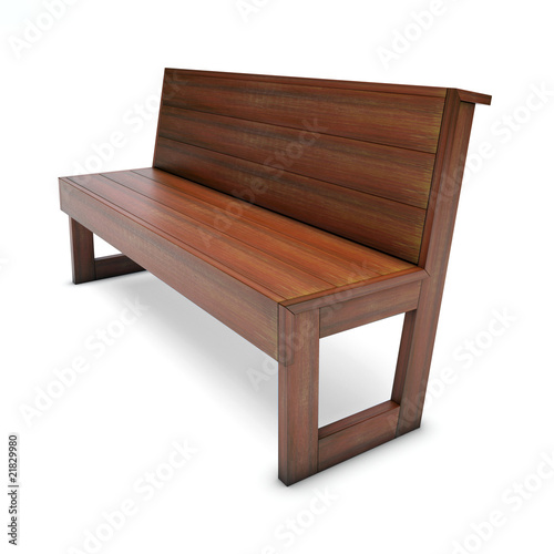 Wooden bench in the park model