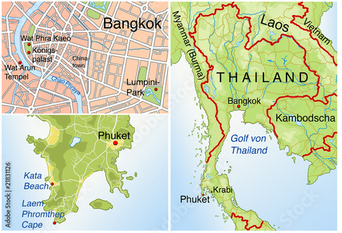 Photography Landkarte von Thailand