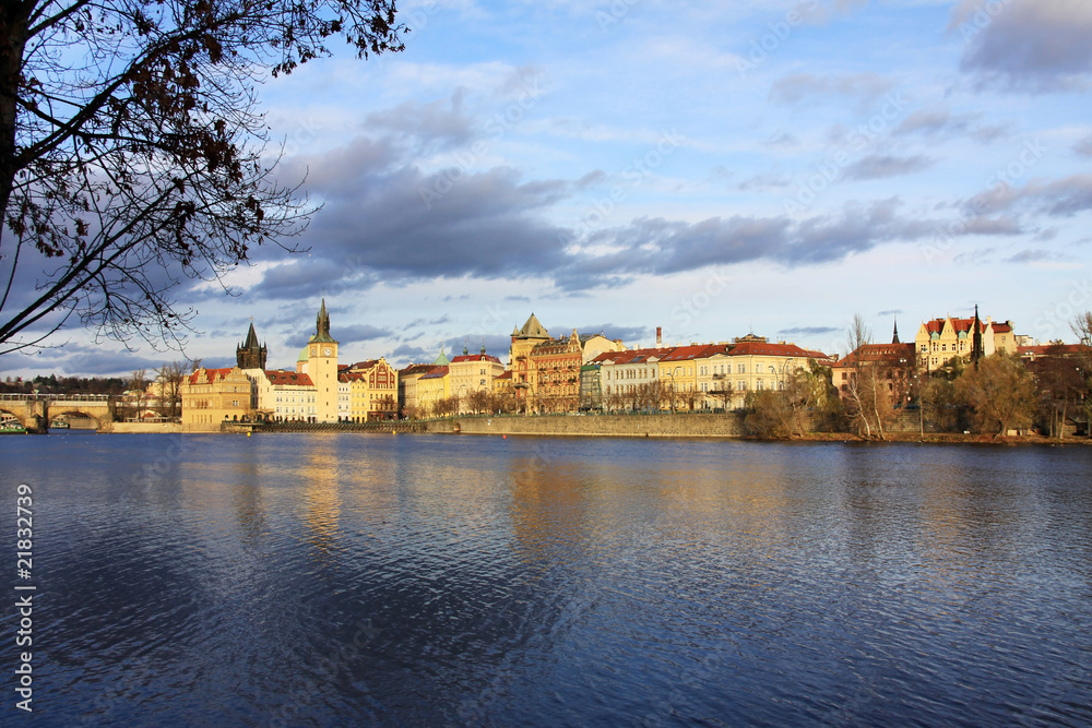 Fototapeta premium The View on the spring Prague's Old Town