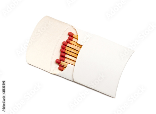 red matches in a white box