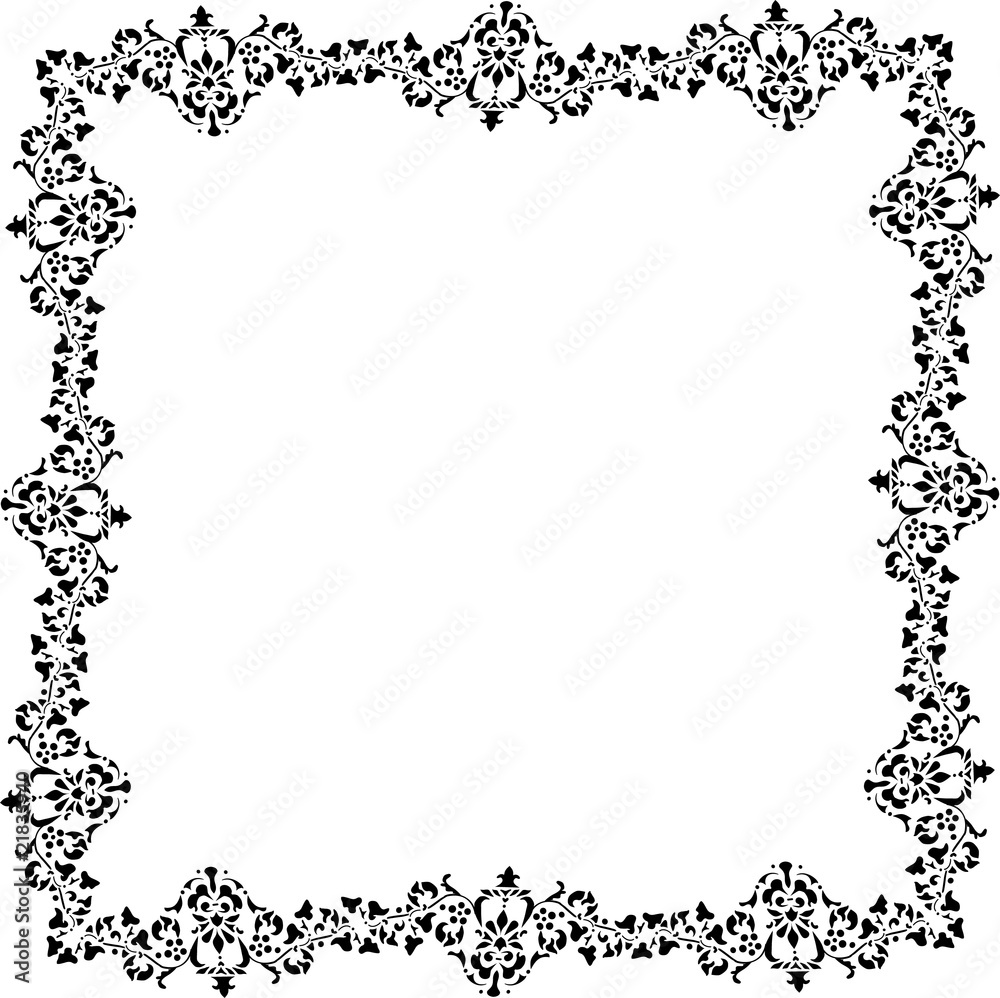black plant frame design on white black plant frame design on white