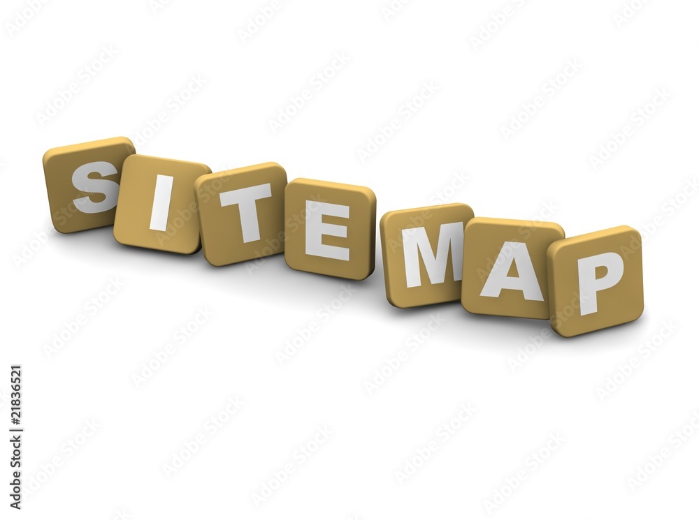 Site Map text. 3d rendered illustration isolated on white. Site Map text. 3d rendered illustration isolated on white.