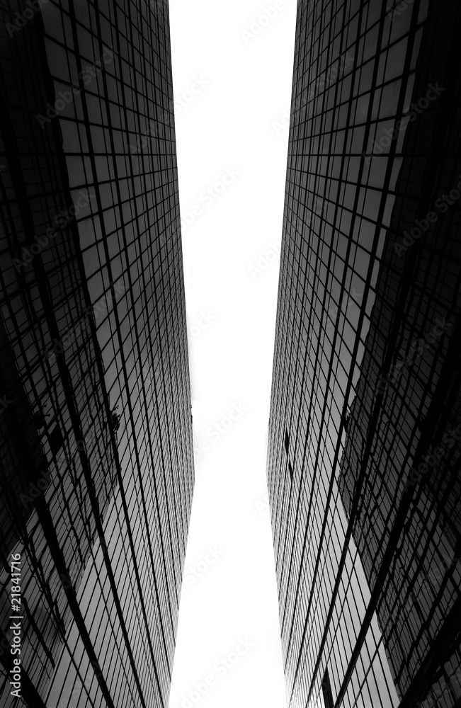 Obraz premium Glass Skyscrapers in Black and White, Hong Kong