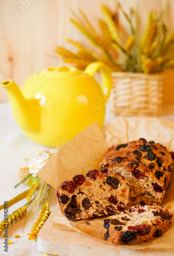 Traditional homemade fruitcake