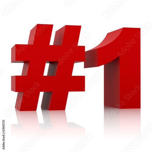 Slika na platnu red number one sign isolated on white background