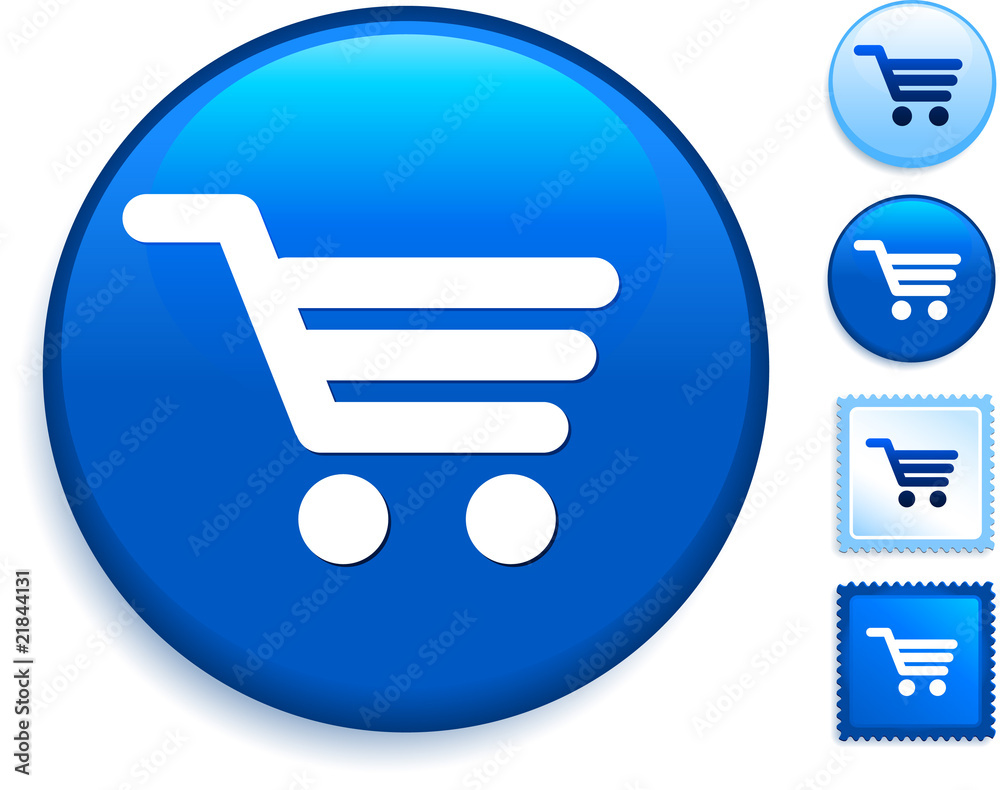 Shopping Car Icon on Internet Button Shopping Car Icon on Internet Button