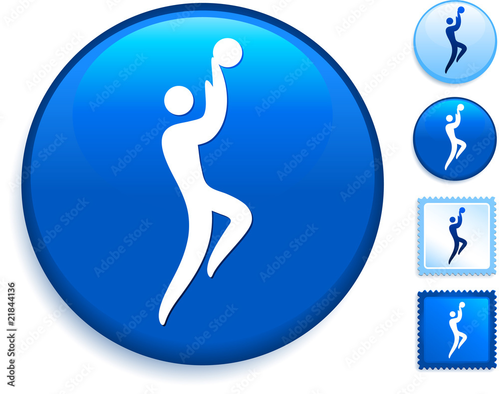 Basketball Icon on Internet Button Basketball Icon on Internet Button