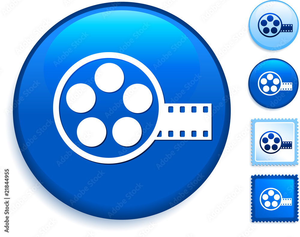 Film Reel Icon on Internet Button Film Reel Icon on Internet Button