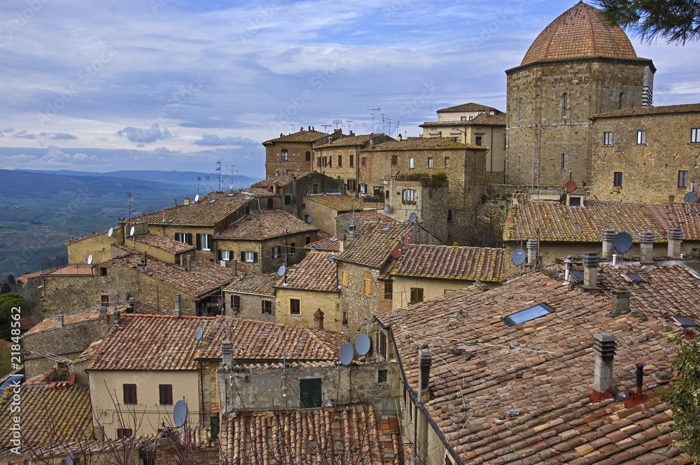 a panorama of Volterra, Italy