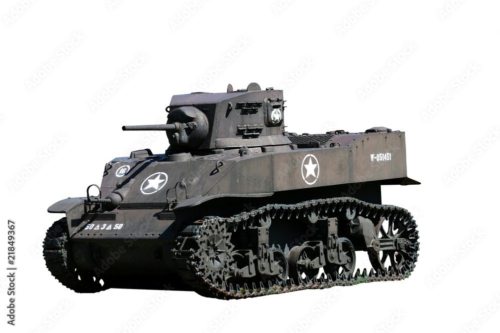 Isolated army tank