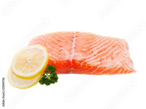 Raw salmon fillet