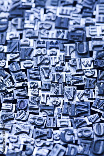 Фотография A mix of vintage letterpress characters