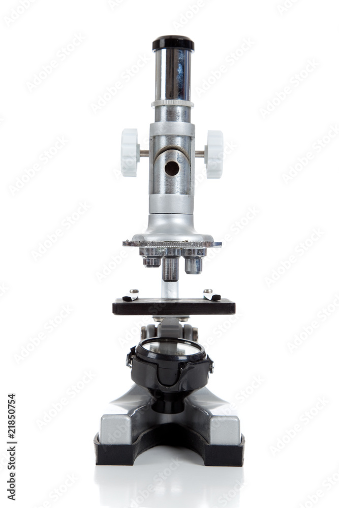Light microscope on a white background Light microscope on a white background