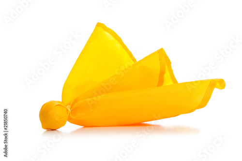Yellow penalty flag on a white background