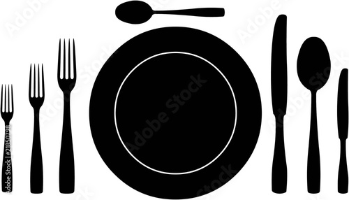 eating place folk, knife and spoon