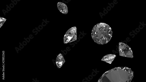 Falling diamonds 3d animation detail 03 b