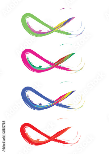 Infinity sign in brush strokes with different colors