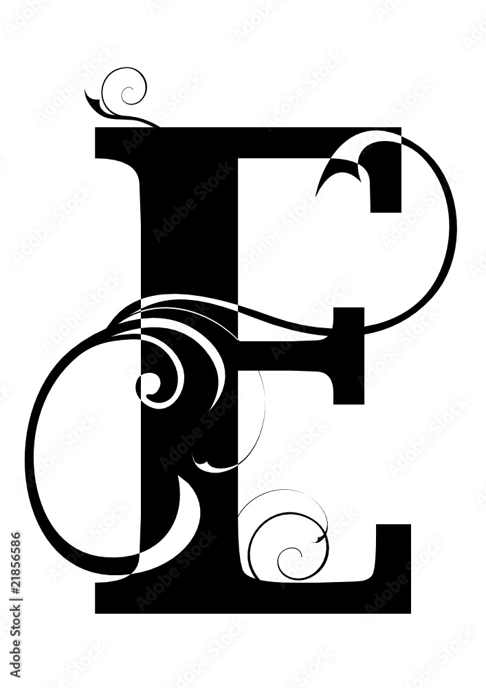 Pef virtual presente letra E alfabeto vector de Stock | Adobe Stock