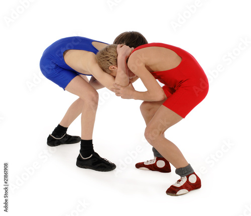two wrestlers Greco-Roman wrestling