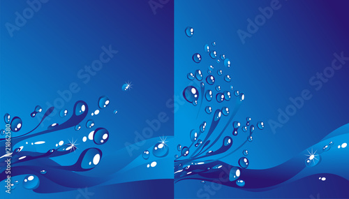 Dark blue background with brilliant water splashes